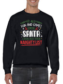Santa Checks The Naughty List Sweatshirt -SmartPrintsInk Designs