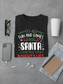 Santa Checks The Naughty List T-shirt -SmartPrintsInk Designs