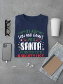 Santa Checks The Naughty List T-shirt -SmartPrintsInk Designs