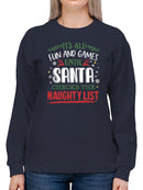Santa Checks The Naughty List Sweatshirt -SmartPrintsInk Designs