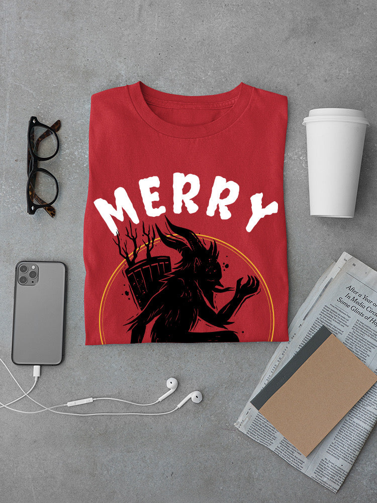 Merry Krampus T-shirt -SmartPrintsInk Designs
