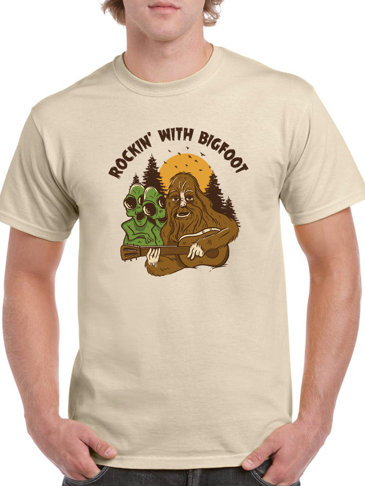 Rockin' With Bigfoot T-shirt -SmartPrintsInk Designs