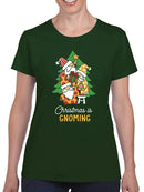 Christmas Is Gnoming T-shirt -SmartPrintsInk Designs