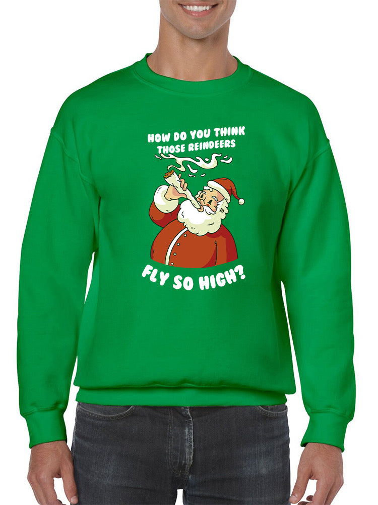 Reindeers Fly High Sweatshirt -SmartPrintsInk Designs