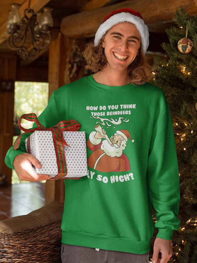 Reindeers Fly High Sweatshirt -SmartPrintsInk Designs