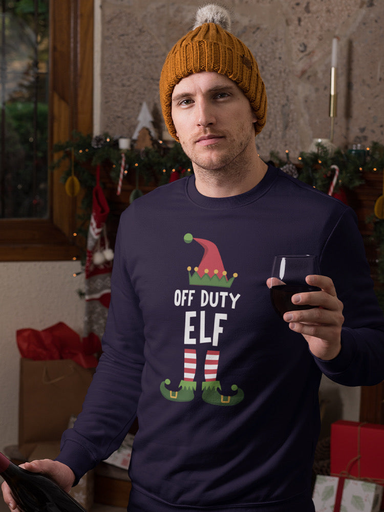 Off Duty Elf Sweatshirt -SmartPrintsInk Designs