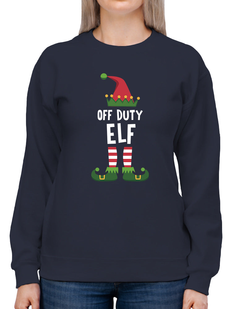 Off Duty Elf Sweatshirt -SmartPrintsInk Designs