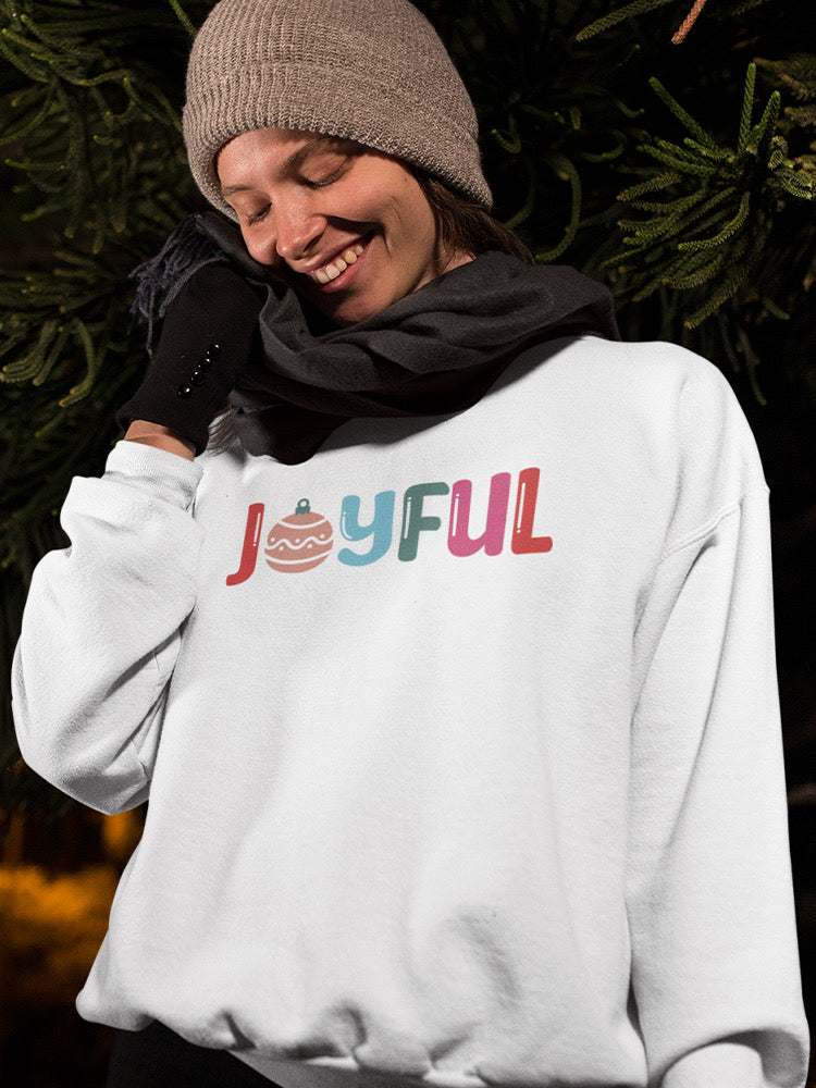 Joyful Christmas Sweatshirt -SmartPrintsInk Designs