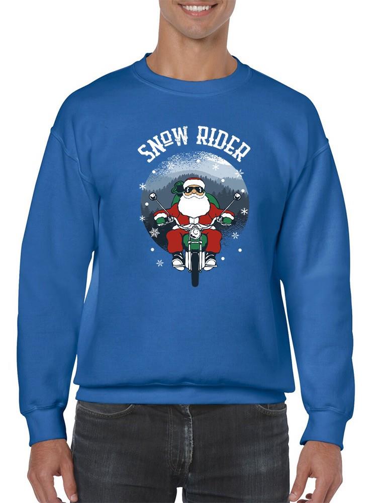 Snow Rider Santa Sweatshirt -SmartPrintsInk Designs