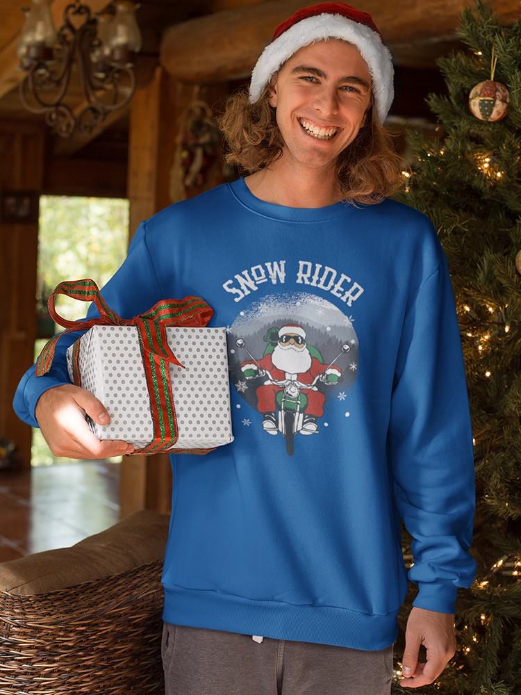 Snow Rider Santa Sweatshirt -SmartPrintsInk Designs
