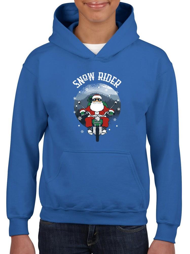 Snow Rider Santa Hoodie -SmartPrintsInk Designs