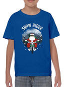 Snow Rider Santa T-shirt -SmartPrintsInk Designs