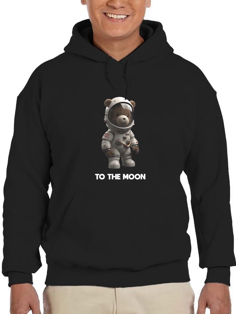 To The Moon, Astronaut Bear Hoodie -SmartPrintsInk Designs