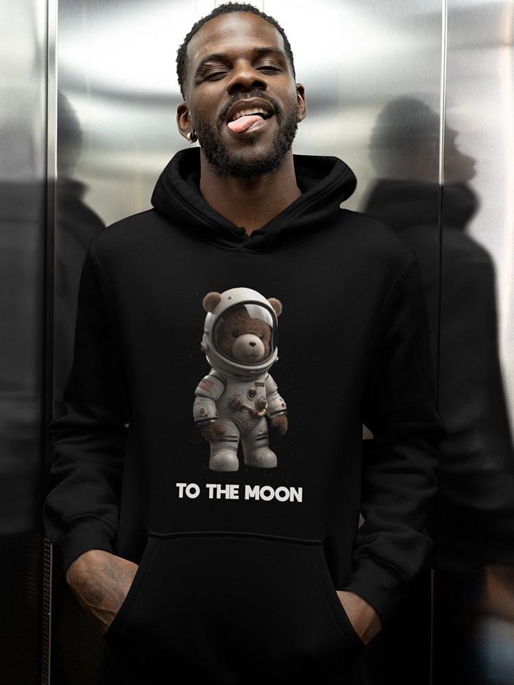 To The Moon, Astronaut Bear Hoodie -SmartPrintsInk Designs