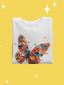 Colorful Flower Butterfly Sweatshirt -SmartPrintsInk Designs