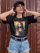 Woman And Cat In Pixel Style T-shirt -SmartPrintsInk Designs