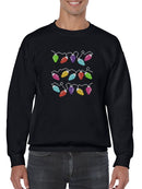 Christmas Lights Row Graphic Men's Sweatshirt