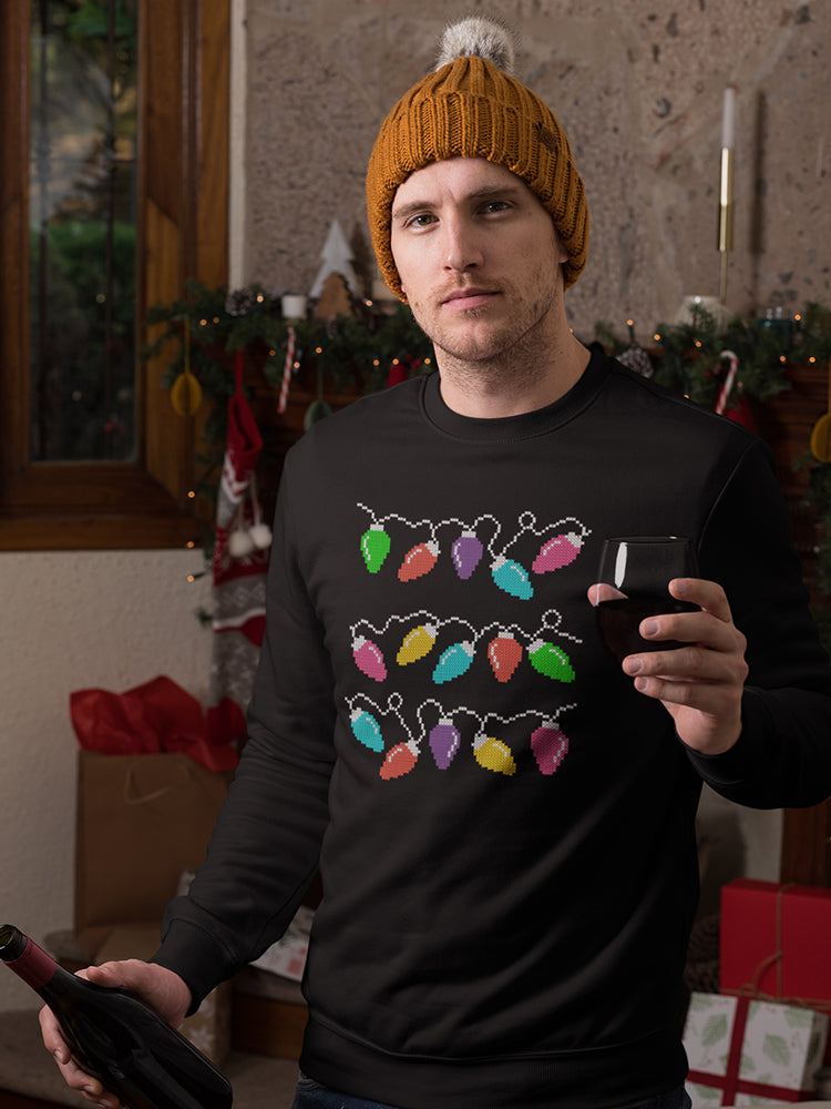 Christmas Lights Row Graphic Men's Sweatshirt