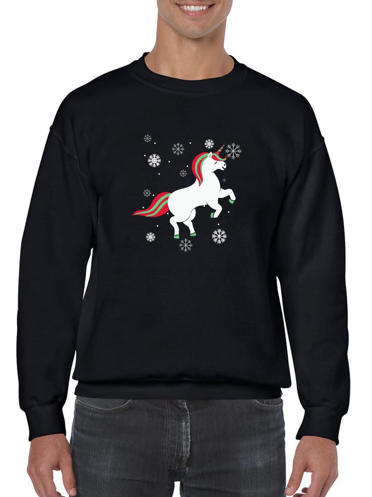 Christmas Cheer Unicorn Graphic Men's Sweatshirt