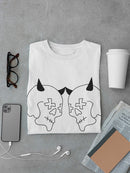 Two skulls with horns (Halloween) Men's T-shirt