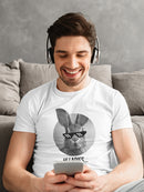 Awesome Glasses Rabbit Saying Hello Men's White T-shirt
