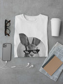 Awesome Glasses Rabbit Saying Hello Men's White T-shirt