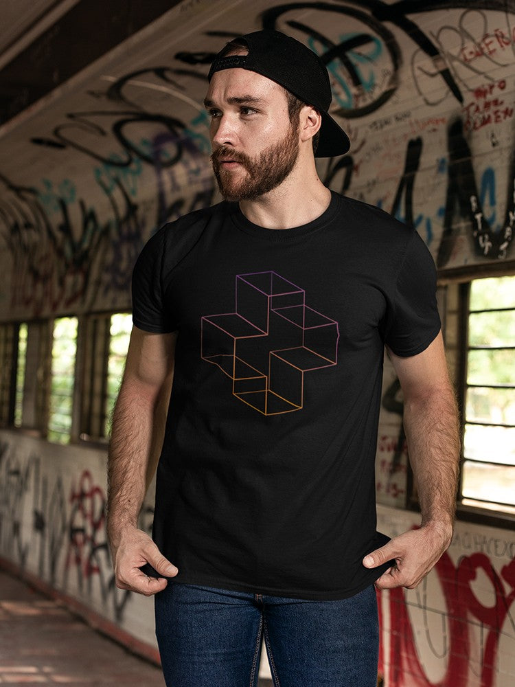 3D cross in sunset colors Men's T-shirt