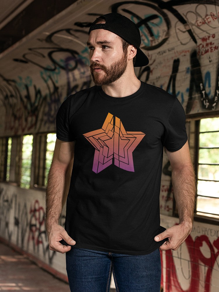 Cool 3D Star in sunset colors Men's T-shirt