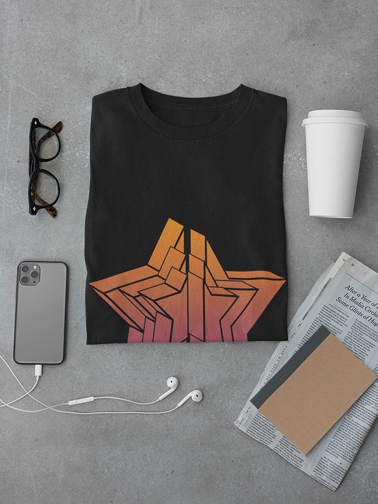 Cool 3D Star in sunset colors Men's T-shirt