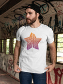 Cool 3D Star in sunset colors Men's T-shirt