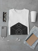 White figures inside of a black hexagon Men's White T-shirt