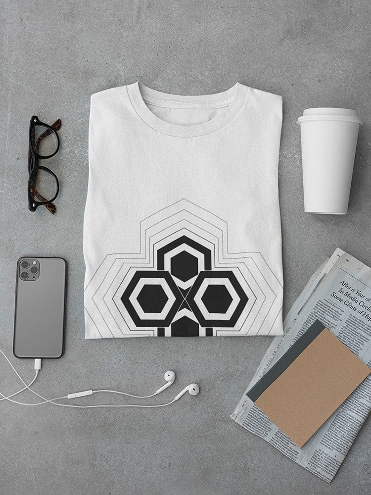Set of four hexagons in the shape of a cross Men's White T-shirt