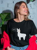 Llama Meow Graphic Design Women's T-shirt