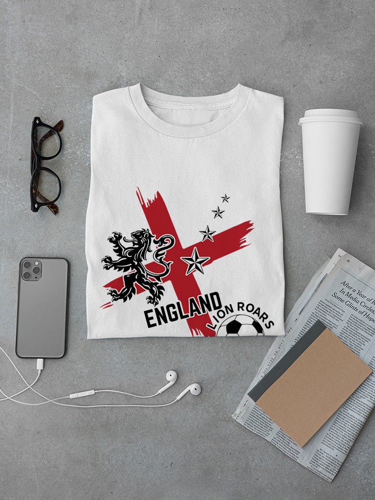 England Lion Roars Soccer Champions Men's White T-shirt