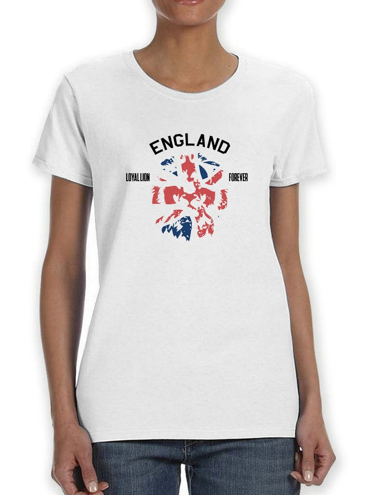 England Loyal Lion Forever Flag Colors Women's White T-shirt