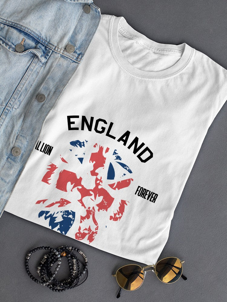 England Loyal Lion Forever Flag Colors Women's White T-shirt