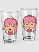 Cute Pink Hair Girl Pint Glass -SPIdeals Designs