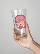 Cute Pink Hair Girl Pint Glass -SPIdeals Designs