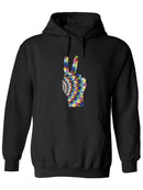 Colorful Peace Hand Sign Hoodie or Sweatshirt -SPIdeals Designs