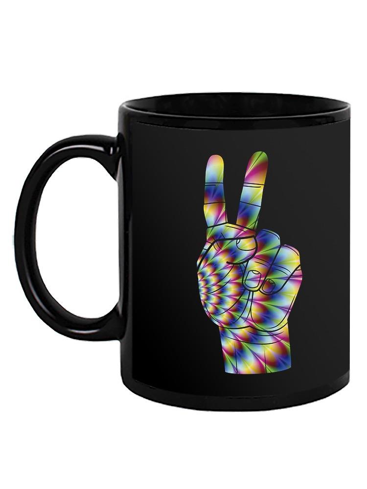 Colorful Peace Hand Sign Mug -SPIdeals Designs