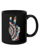 Colorful Peace Hand Sign Mug -SPIdeals Designs