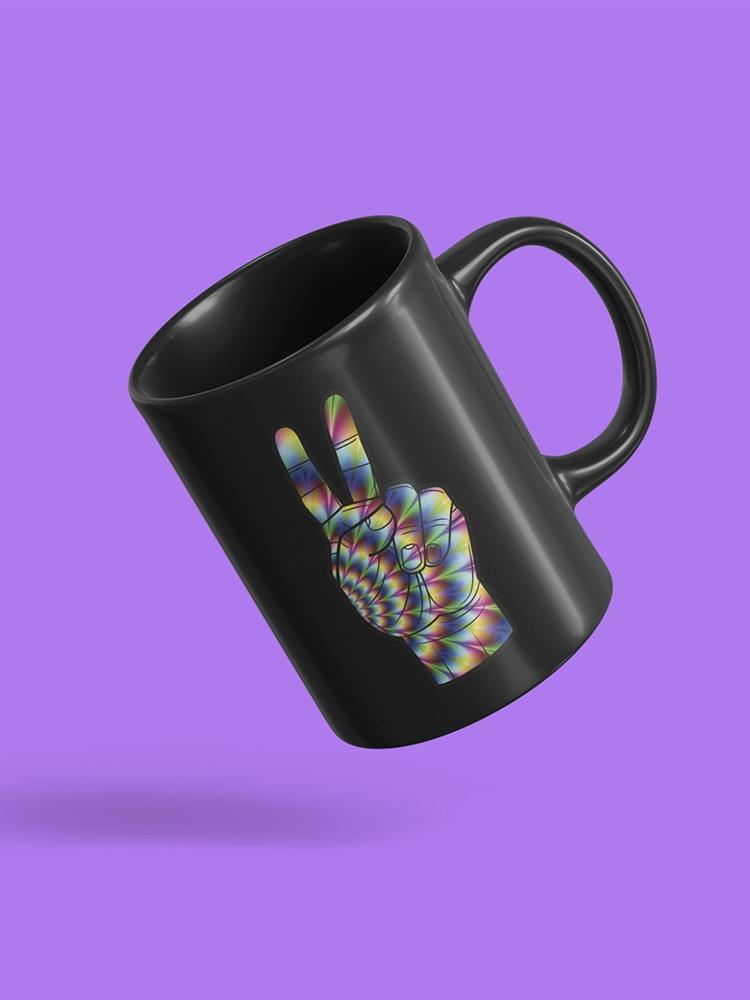 Colorful Peace Hand Sign Mug -SPIdeals Designs
