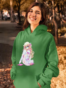 Girl Wearing Pink Hoodie -SPIdeals Designs