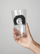 A Woman With Curly Hair Pint Glass -SPIdeals Designs