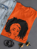 Afro Woman Stunning Hair Shaped T-shirt -SPIdeals Designs