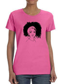 Afro Woman Stunning Hair Shaped T-shirt -SPIdeals Designs