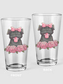 Pug Dog With Flowers Pint Glass -SPIdeals Designs