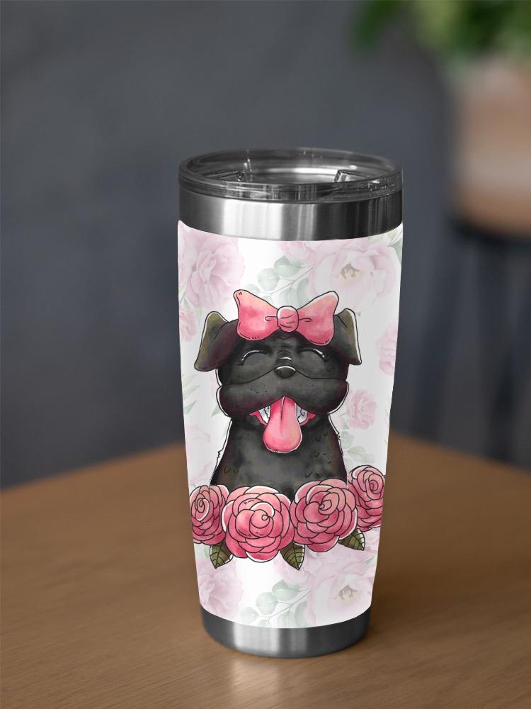 Pug Dog With Flowers Tumbler -SPIdeals Designs