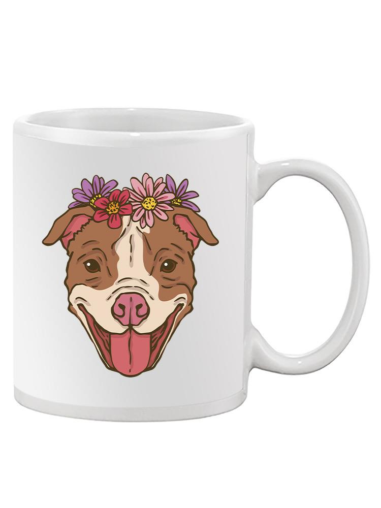 Pit Bull With Flowers Mug -SPIdeals Designs