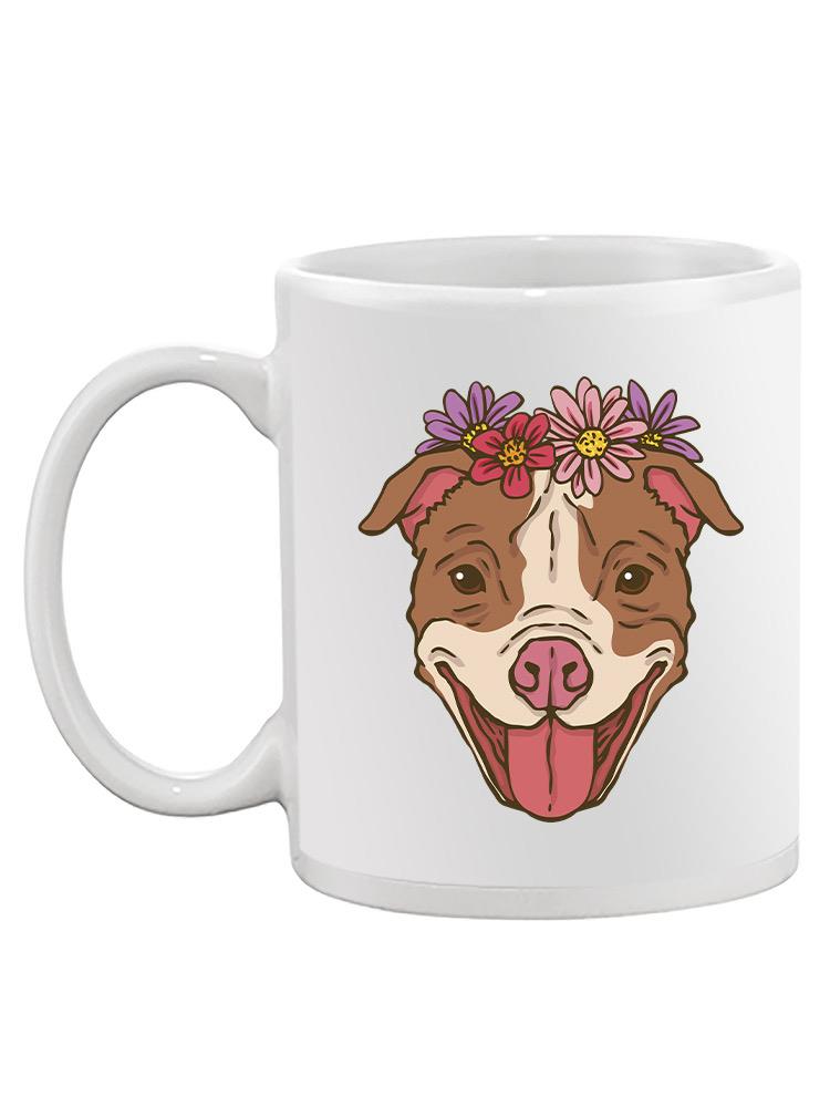 Pit Bull With Flowers Mug -SPIdeals Designs